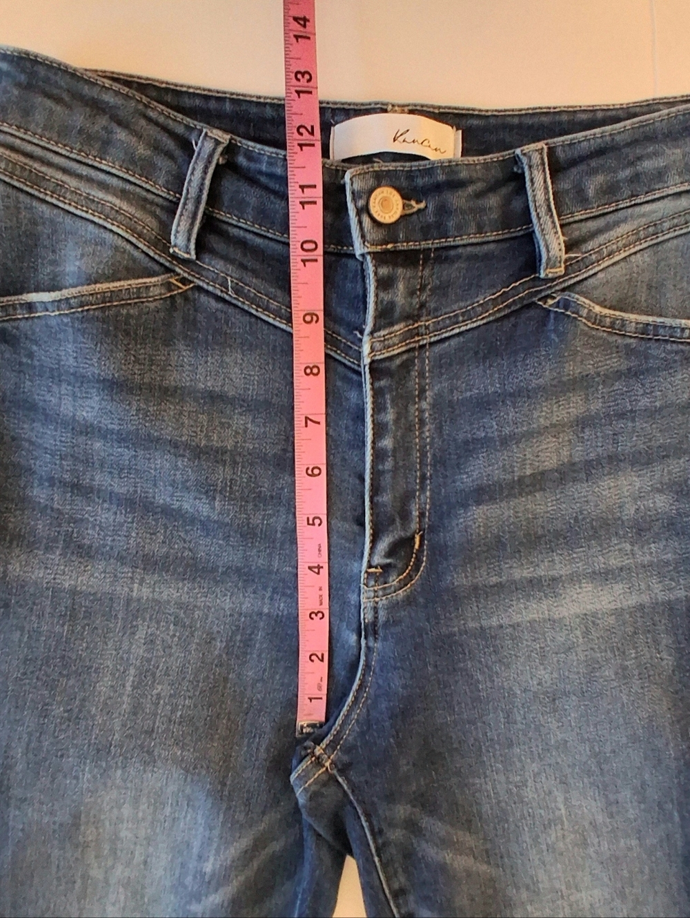 KanCan Ashton High Rise Stretch Flare Yoke Detail Boho Jeans Sz 11/29 Blue Denim - Picture 10 of 12